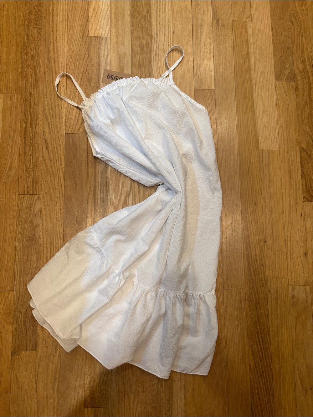 Patukasa | Cotton blend sun dress in white | sz 6